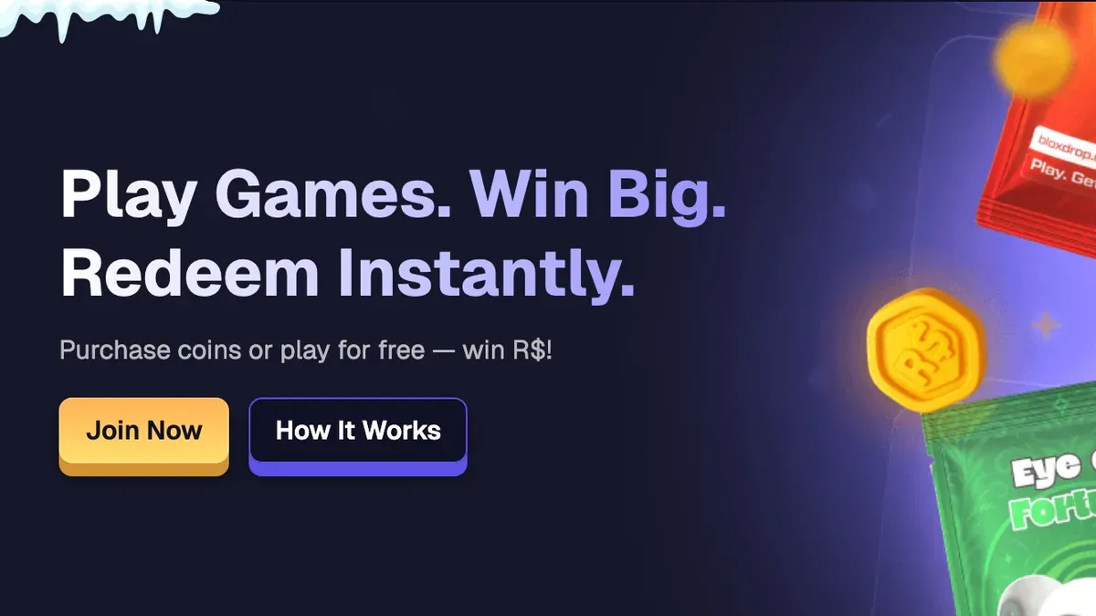 Bloxdrop website interface showing the rewards platform